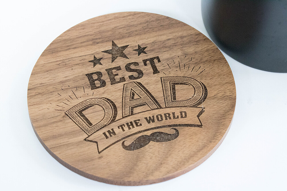 Best dad in the World Drinks Coaster Rocketboy Gifts